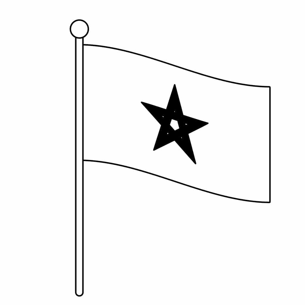 Bandeira do Marrocos para colorir