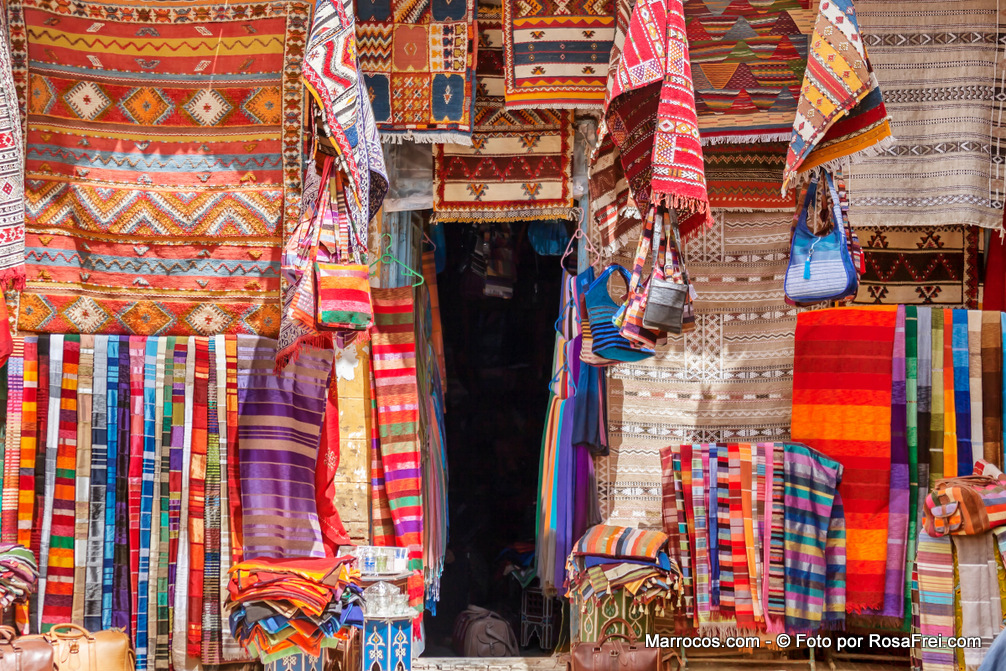 Loja de tapetes marroquinos em Essaouira