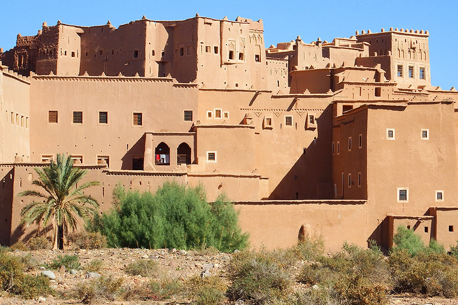 O Casbá de Taourirt em Ouarzazate, Marrocos