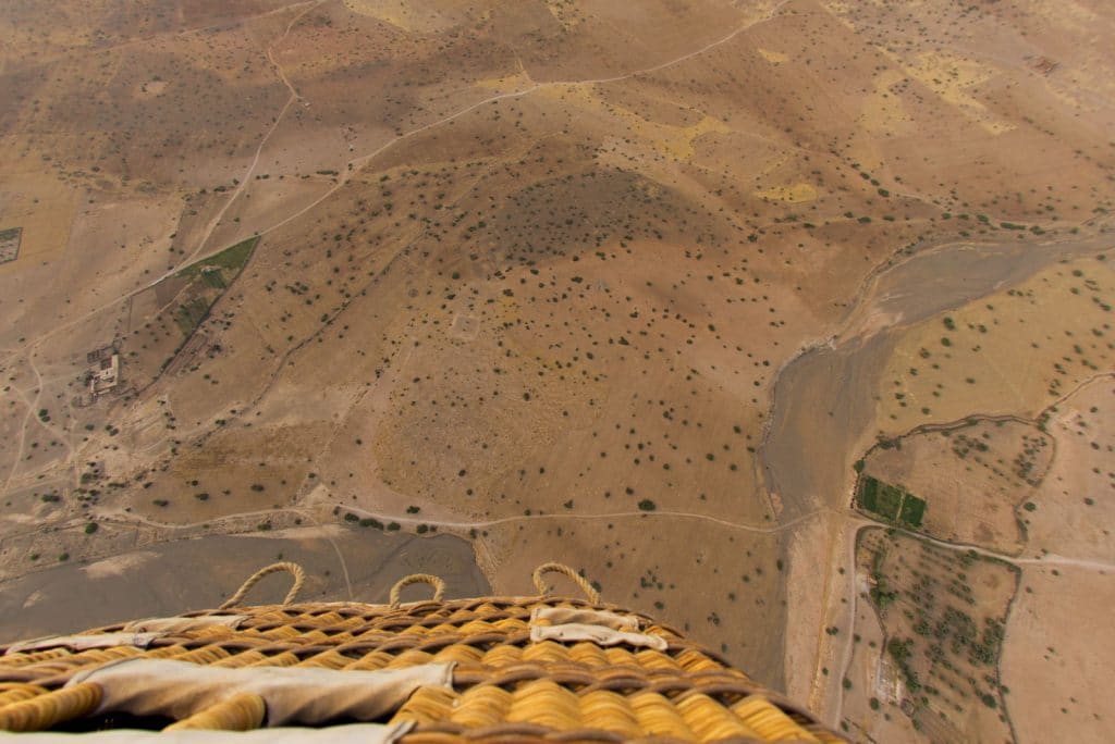 Viagem de balão de ar quente em Marrocos