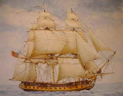 Barco ingles do seculo XVIII