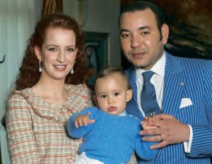 O Rei de Marrocos com a sua esposa