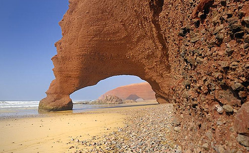 Praia de Legzira em Marrocos